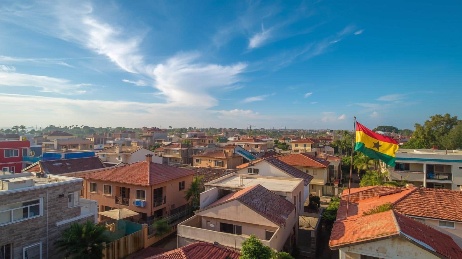 Ghana coastal cityscape